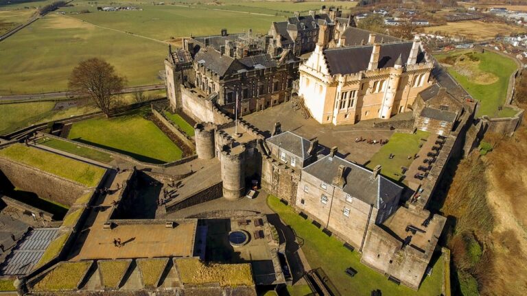 Aerial image of Stirling Castle in Central Scotland